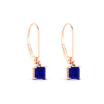 Load image into Gallery viewer, 0.50-ct-princess-cut-sapphire-leverback-dangle-earrings-in-rose-gold-fdear11236prgsablangle3-0.50ct-nl-rg.jpg?v=1765510581