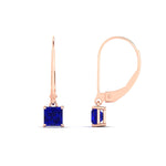 Load image into Gallery viewer, 0.50-ct-princess-cut-sapphire-leverback-dangle-earrings-in-rose-gold-fdear11236prgsablangle4-0.50ct-nl-rg.jpg?v=1765510580