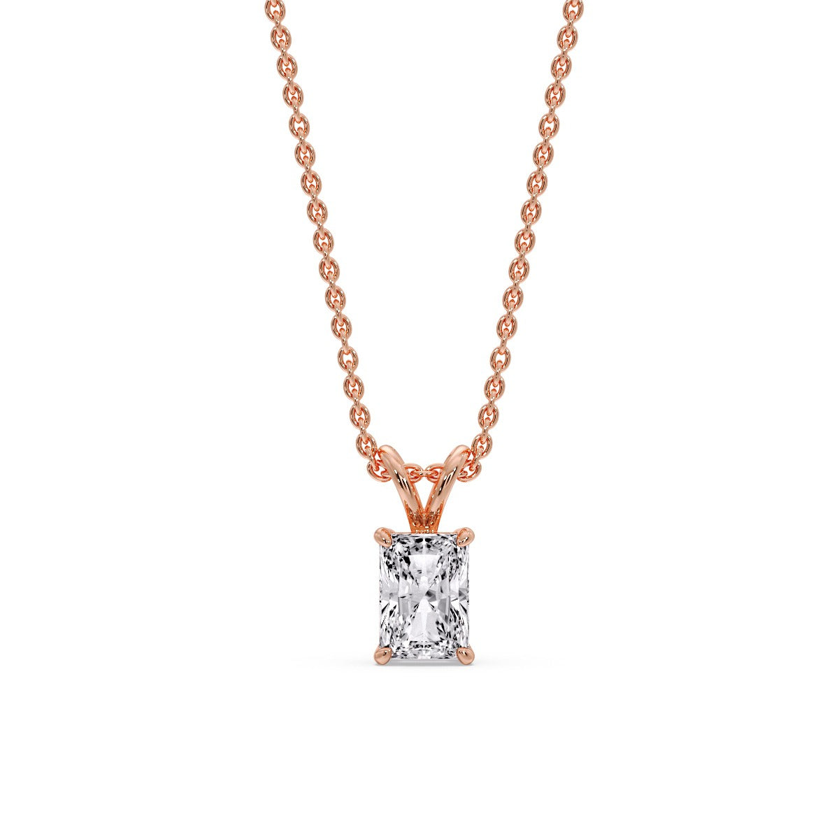Radiant Cut Solitaire Necklace