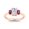 Load image into Gallery viewer, 0.50-ct-radiant-cut-three-stone-pink-sapphire-engagement-ring-in-rose-gold-fdenr9299ragsadrpiangle5-0.50ct-nl-rg.jpg