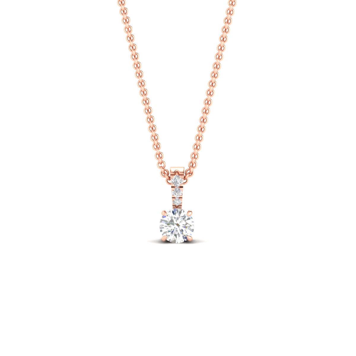 Round Cut Pavé Diamond Bail Pendant
