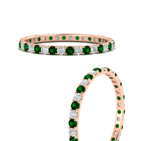 0.50-ct-round-diamond-eternity-anniversary-band-with-emerald-in-rose-gold-FDEWB8371GEMGRANGLE3-0.50CT-NL-RG