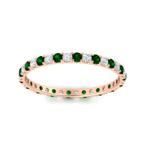 0.50-ct-round-diamond-eternity-anniversary-band-with-emerald-in-rose-gold-FDEWB8371GEMGRANGLE5-0.50CT-NL-RG