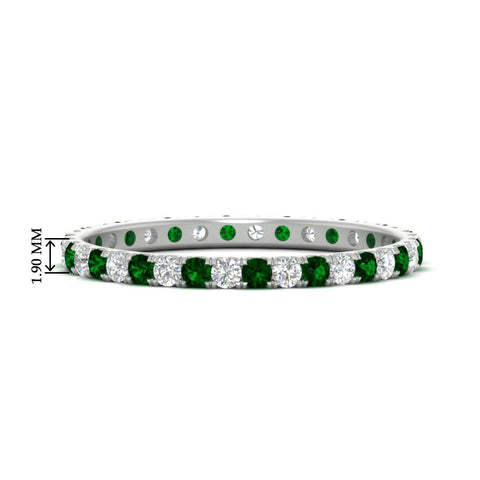 0.50-ct-round-diamond-eternity-anniversary-band-with-emerald-in-white-gold-FDEWB8371GEMGR-0.50CT-NL-WG-HW
