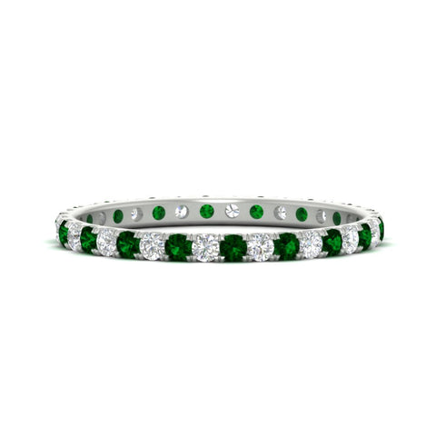 0.50-ct-round-diamond-eternity-anniversary-band-with-emerald-in-white-gold-FDEWB8371GEMGR-0.50CT-NL-WG
