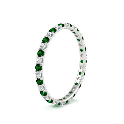 0.50-ct-round-diamond-eternity-anniversary-band-with-emerald-in-white-gold-FDEWB8371GEMGRANGLE2-0.50CT-NL-WG