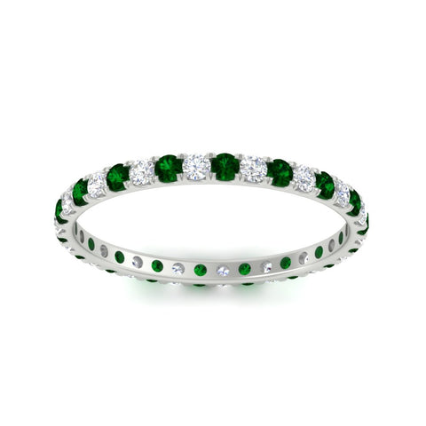 0.50-ct-round-diamond-eternity-anniversary-band-with-emerald-in-white-gold-FDEWB8371GEMGRANGLE5-0.50CT-NL-WG