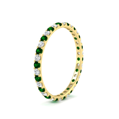 0.50-ct-round-diamond-eternity-anniversary-band-with-emerald-in-yellow-gold-FDEWB8371GEMGRANGLE2-0.50CT-NL-YG