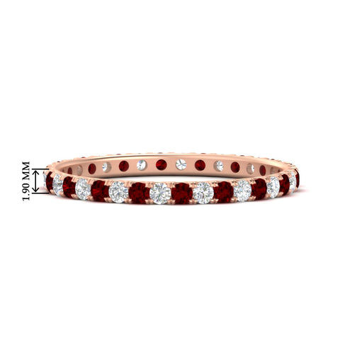0.50-ct-round-diamond-eternity-anniversary-band-with-ruby-in-rose-gold-FDEWB8371GRUDR-0.50CT-NL-RG-HW