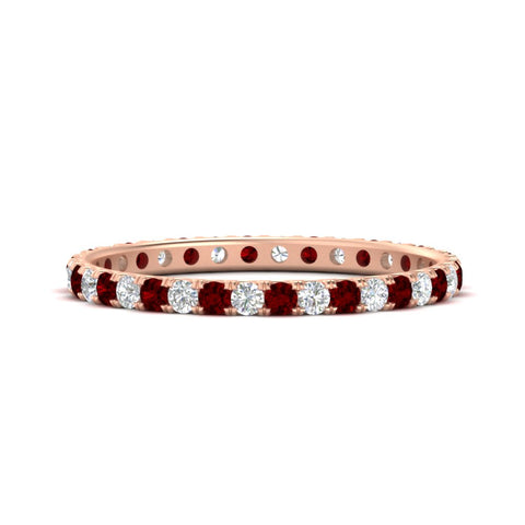 0.50-ct-round-diamond-eternity-anniversary-band-with-ruby-in-rose-gold-FDEWB8371GRUDR-0.50CT-NL-RG