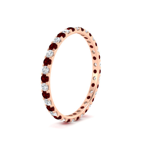 0.50-ct-round-diamond-eternity-anniversary-band-with-ruby-in-rose-gold-FDEWB8371GRUDRANGLE2-0.50CT-NL-RG