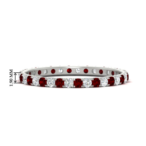 0.50-ct-round-diamond-eternity-anniversary-band-with-ruby-in-white-gold-FDEWB8371GRUDR-0.50CT-NL-WG-HW