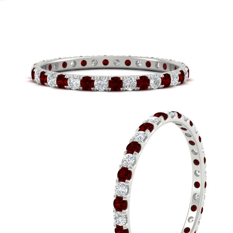 0.50-ct-round-diamond-eternity-anniversary-band-with-ruby-in-white-gold-FDEWB8371GRUDRANGLE3-0.50CT-NL-WG