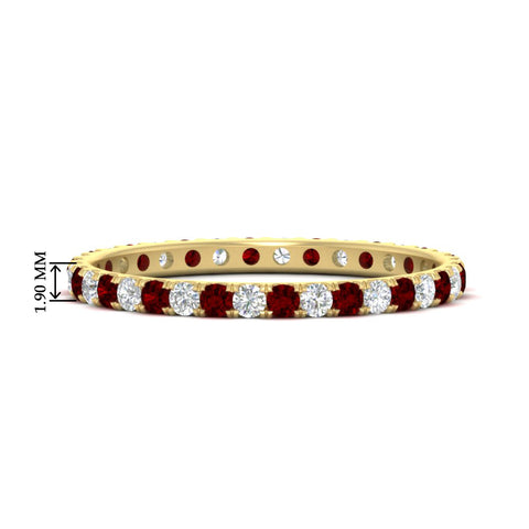 0.50-ct-round-diamond-eternity-anniversary-band-with-ruby-in-yellow-gold-FDEWB8371GRUDR-0.50CT-NL-YG-HW