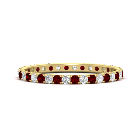 0.50-ct-round-diamond-eternity-anniversary-band-with-ruby-in-yellow-gold-FDEWB8371GRUDR-0.50CT-NL-YG