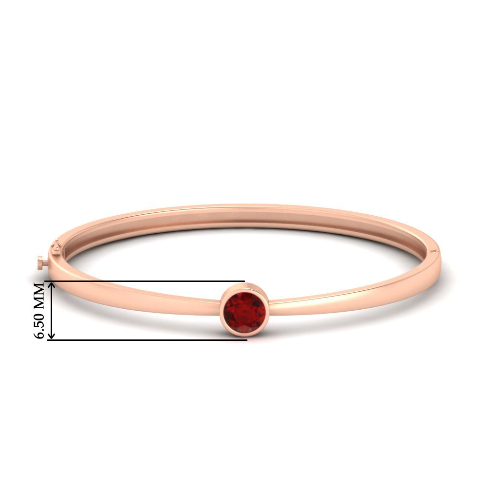 Minimalist Solitaire Bangle Bracelet