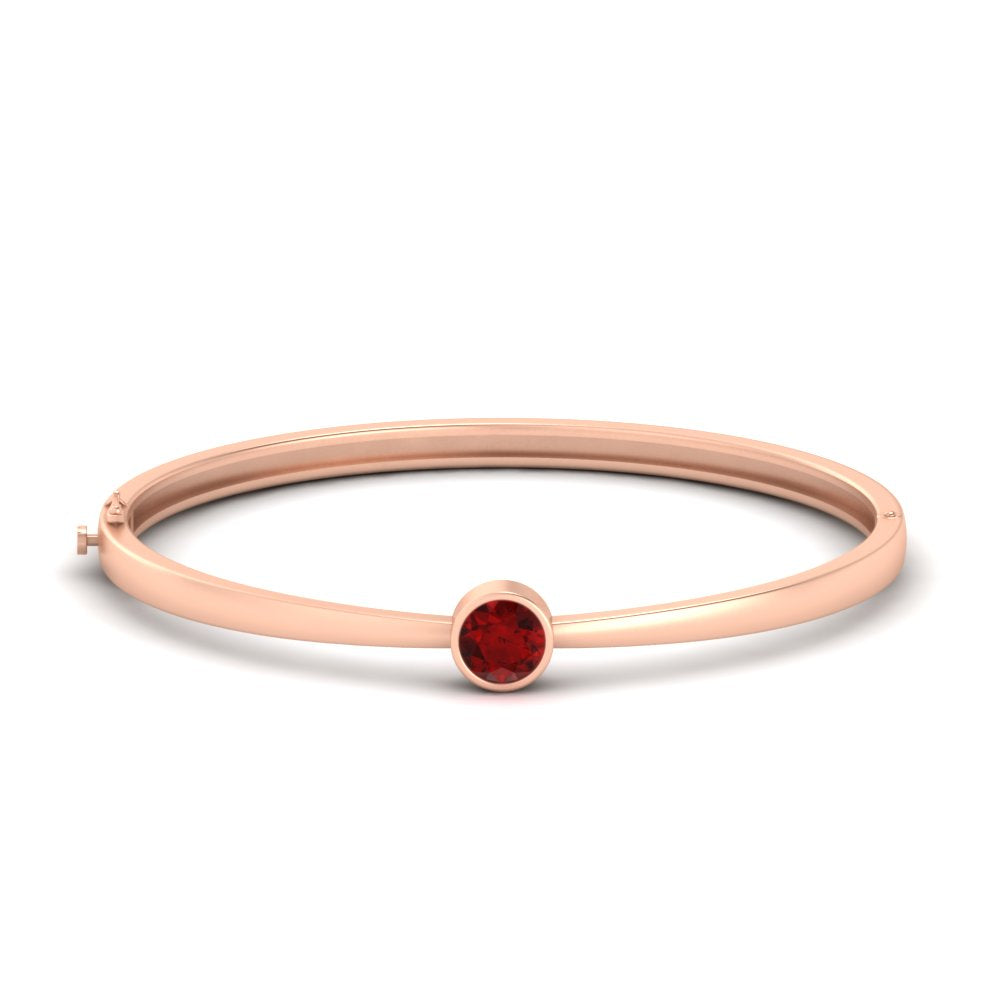 Minimalist Solitaire Bangle Bracelet