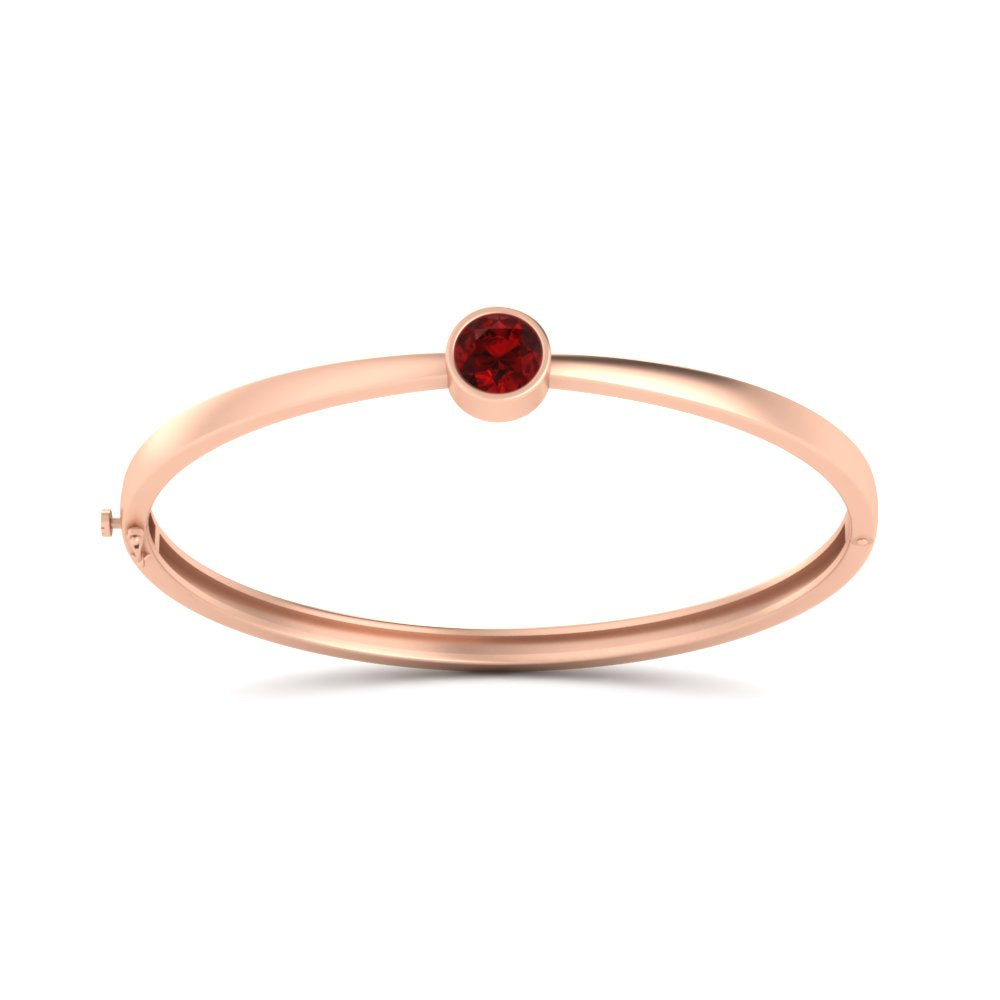 Minimalist Solitaire Bangle Bracelet
