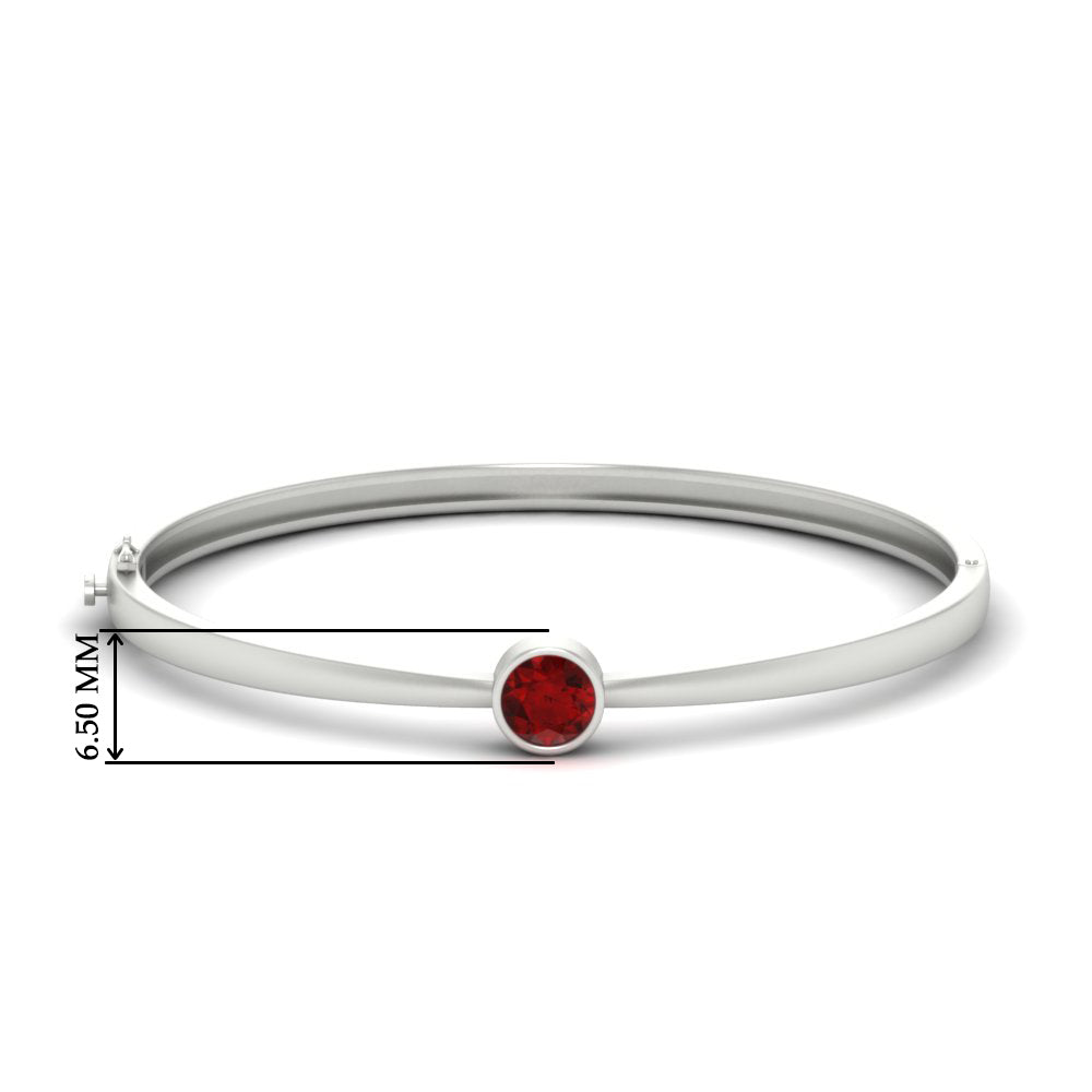 Minimalist Solitaire Bangle Bracelet