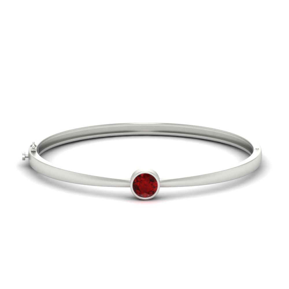 Minimalist Solitaire Bangle Bracelet