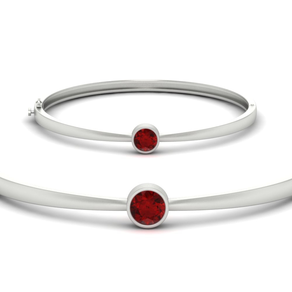Minimalist Solitaire Bangle Bracelet