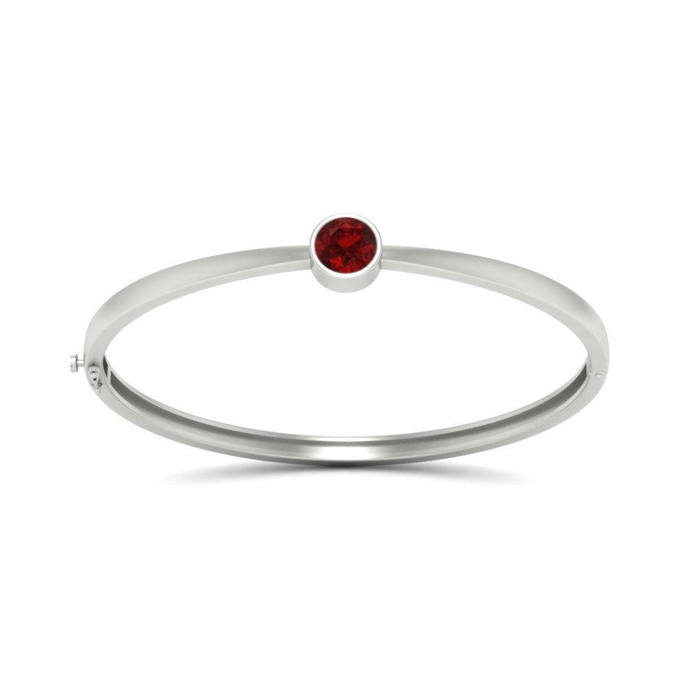 Minimalist Solitaire Bangle Bracelet