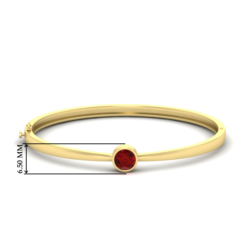 Minimalist Solitaire Bangle Bracelet