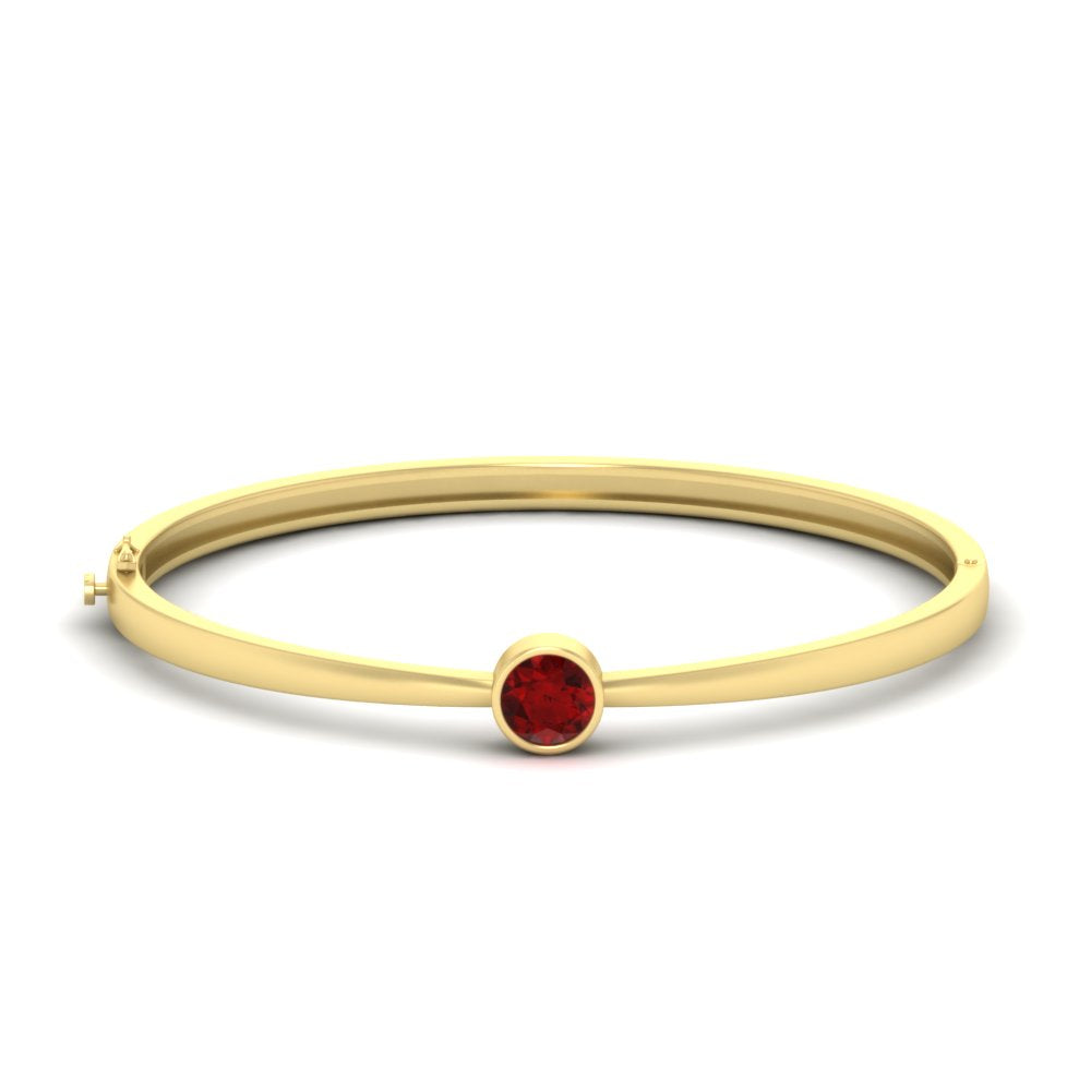 Minimalist Solitaire Bangle Bracelet