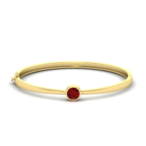 Minimalist Solitaire Bangle Bracelet