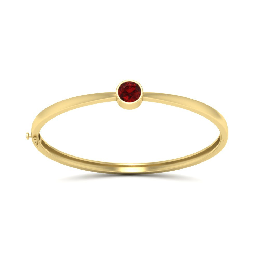 Minimalist Solitaire Bangle Bracelet