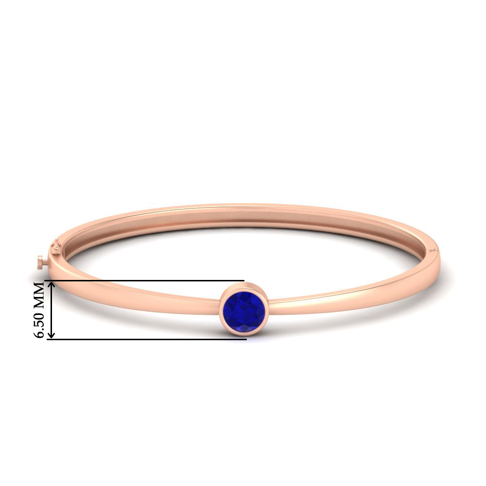 Minimalist Solitaire Bangle Bracelet