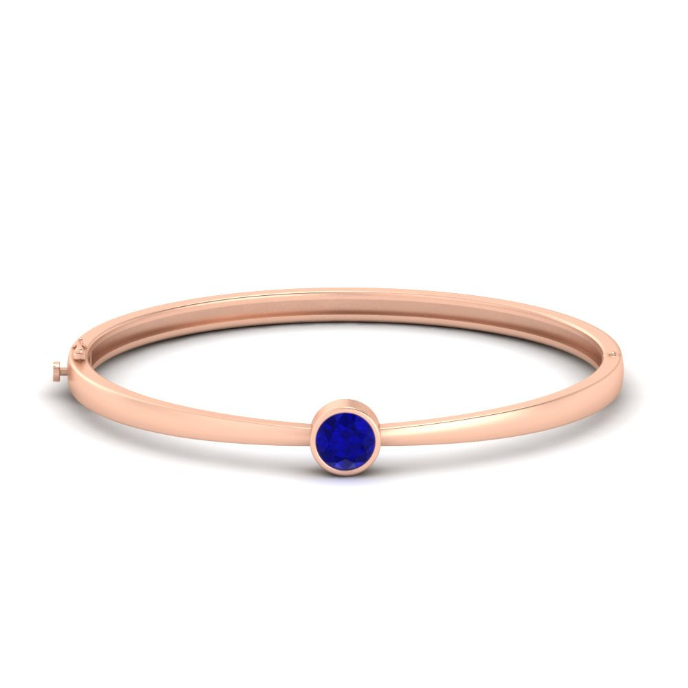 Minimalist Solitaire Bangle Bracelet