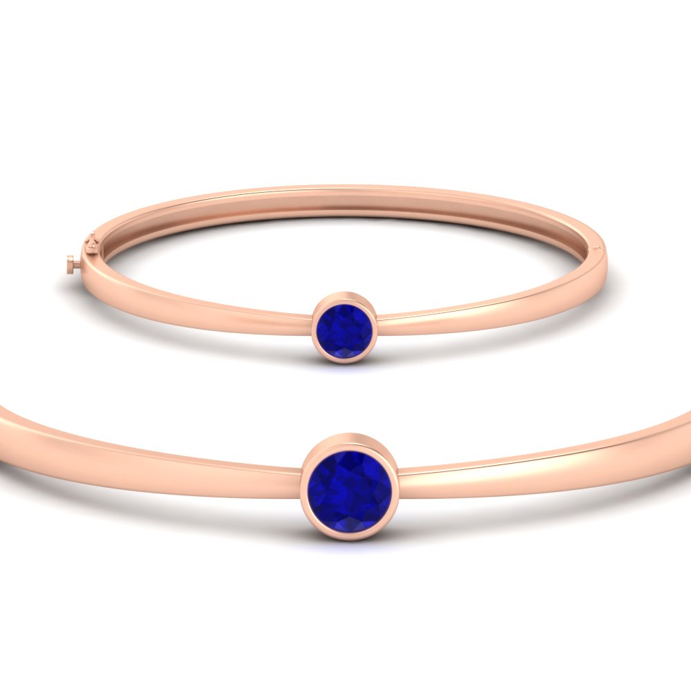 Minimalist Solitaire Bangle Bracelet