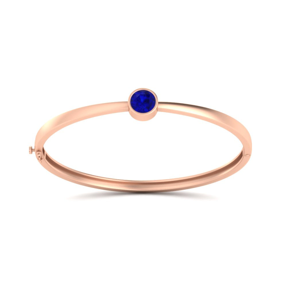 Minimalist Solitaire Bangle Bracelet