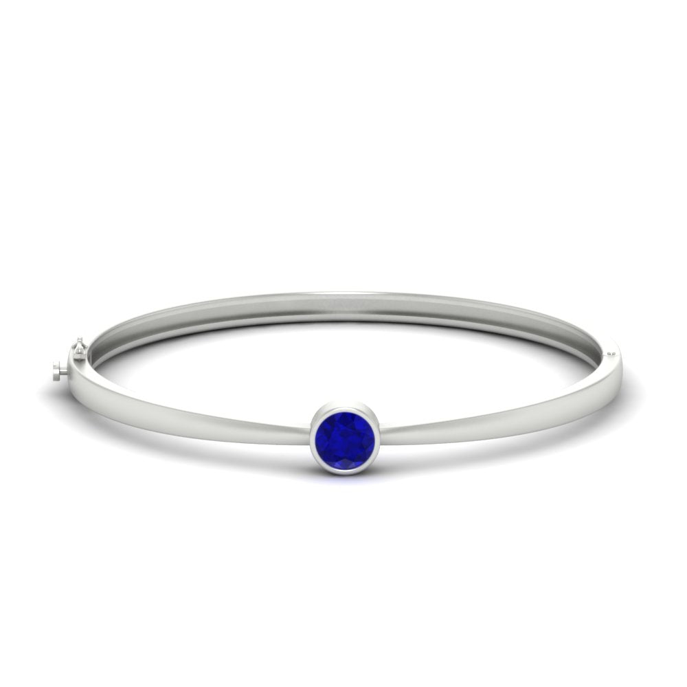 Minimalist Solitaire Bangle Bracelet
