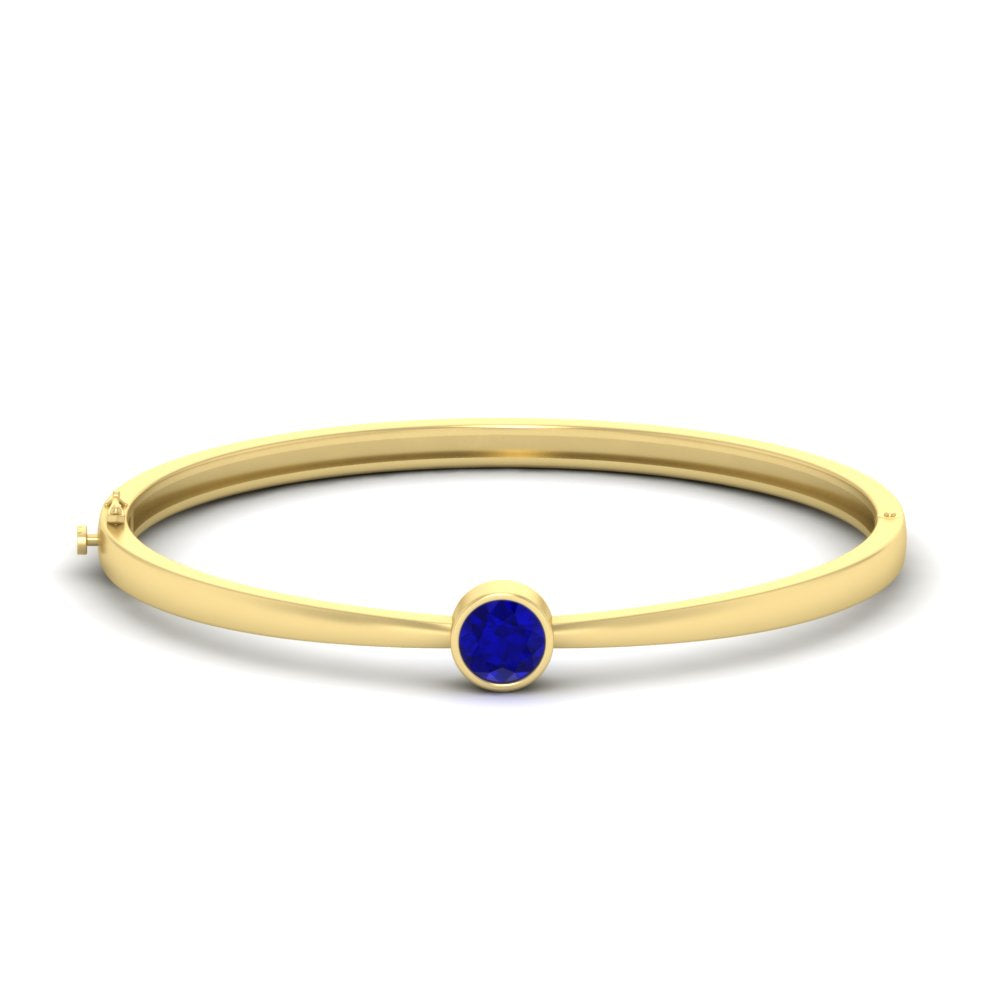 Minimalist Solitaire Bangle Bracelet
