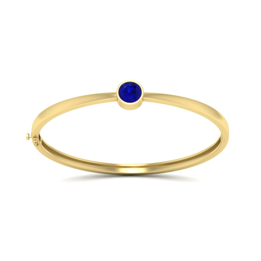 Minimalist Solitaire Bangle Bracelet