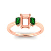 Load image into Gallery viewer, 0.50-ct-semi-mount-three-stone-emerald-engagement-ring-in-rose-gold-fdenr9299smgemgrangle5-0.50ct-nl-rg.jpg