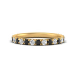 Load image into Gallery viewer, 0.50-ct-simple-pave-wedding-band-with-black-diamond-in-FDENS1425BGBLACK-NL-YG
