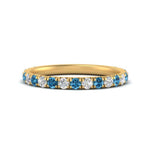 Load image into Gallery viewer, 0.50-ct-simple-pave-wedding-band-with-blue-topaz-in-FDENS1425BGICBLTO-NL-YG
