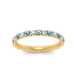 Load image into Gallery viewer, 0.50-ct-simple-pave-wedding-band-with-blue-topaz-in-FDENS1425BGICBLTO-NL-YG
