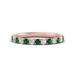 Load image into Gallery viewer, 0.50-ct-simple-pave-wedding-band-with-emerald-in-FDENS1425BGEMGR-NL-RG
