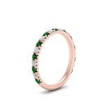 Load image into Gallery viewer, 0.50-ct-simple-pave-wedding-band-with-emerald-in-FDENS1425BGEMGR-NL-RG
