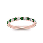 Load image into Gallery viewer, 0.50-ct-simple-pave-wedding-band-with-emerald-in-FDENS1425BGEMGR-NL-RG
