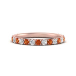 Load image into Gallery viewer, 0.50-ct-simple-pave-wedding-band-with-orange-sapphire-in-FDENS1425BGSAOR-NL-RG
