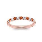 Load image into Gallery viewer, 0.50-ct-simple-pave-wedding-band-with-orange-sapphire-in-FDENS1425BGSAOR-NL-RG
