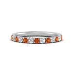 Load image into Gallery viewer, 0.50-ct-simple-pave-wedding-band-with-orange-sapphire-in-FDENS1425BGSAOR-NL-WG
