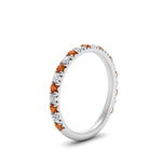 Load image into Gallery viewer, 0.50-ct-simple-pave-wedding-band-with-orange-sapphire-in-FDENS1425BGSAOR-NL-WG

