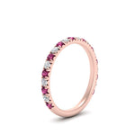 Load image into Gallery viewer, 0.50-ct-simple-pave-wedding-band-with-pink-sapphire-in-FDENS1425BGSADRPI-NL-RG
