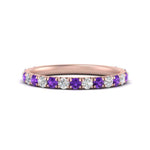 Load image into Gallery viewer, 0.50-ct-simple-pave-wedding-band-with-purple-topaz-in-FDENS1425BGVITO-NL-RG
